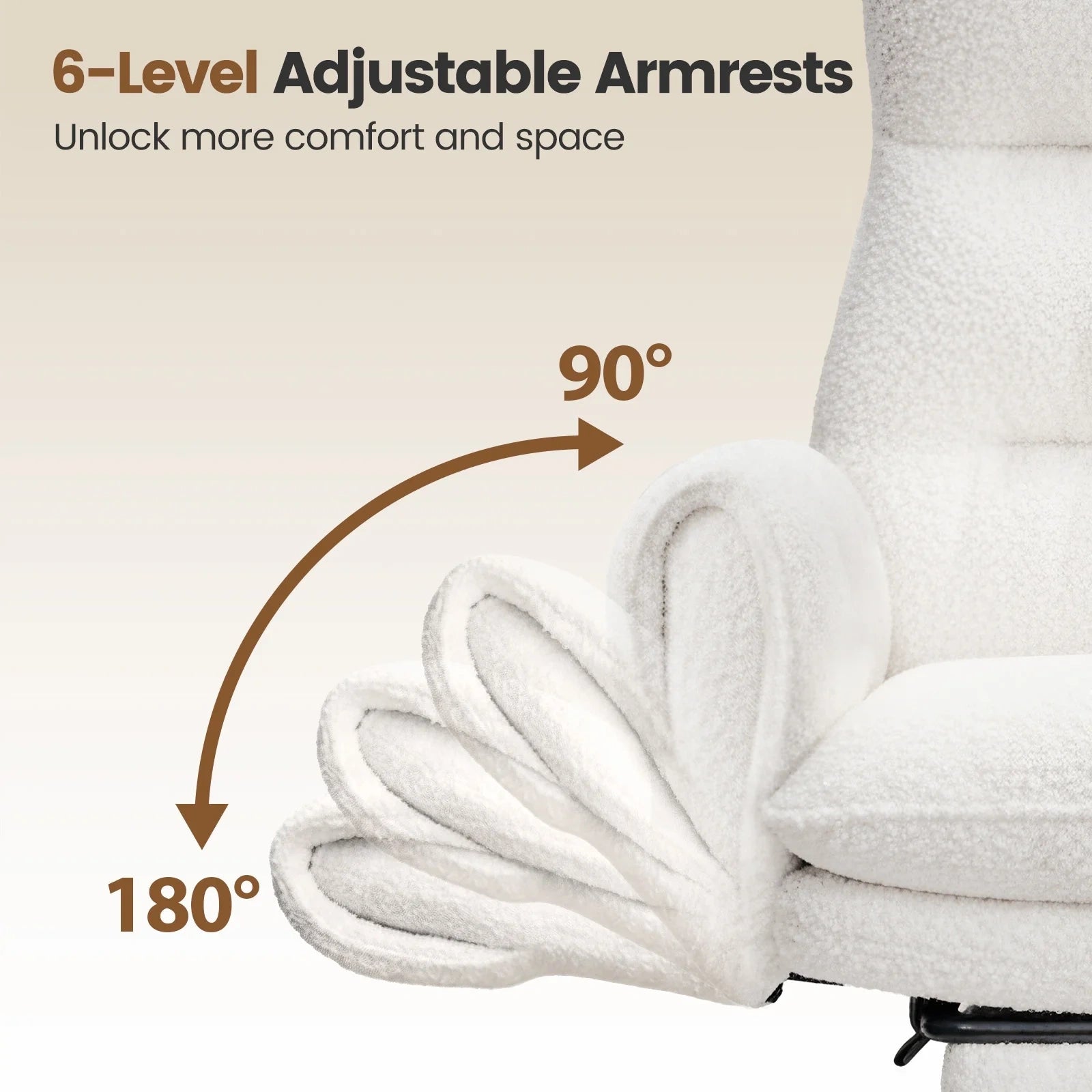 LBGYZ04 Big and Tall Office Chair, Teddy Plush Ergonomic Desk Chair