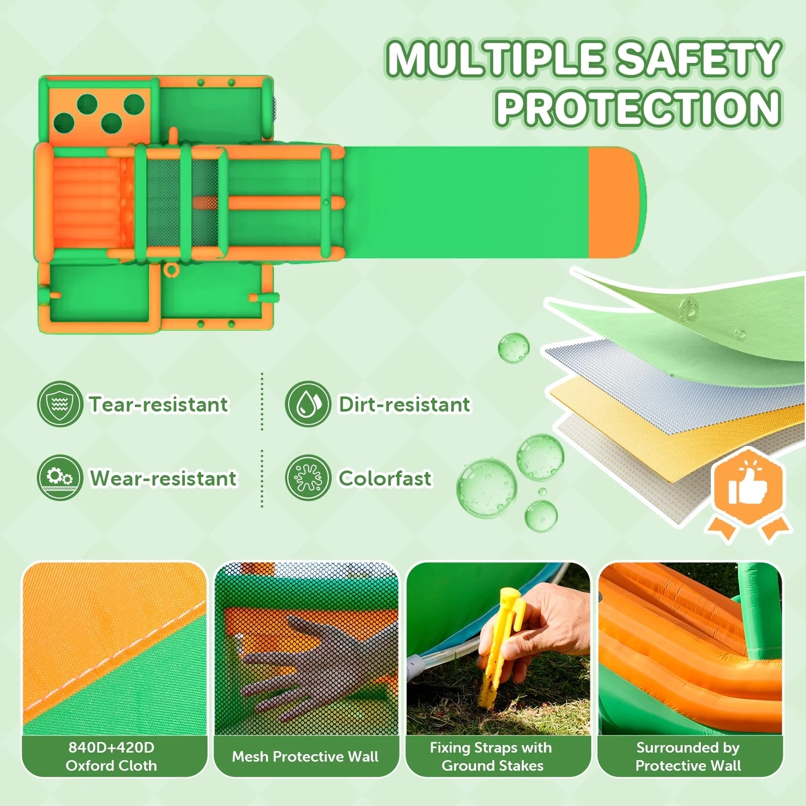 Double Slides Bounce House with Whack-a-Mole Game