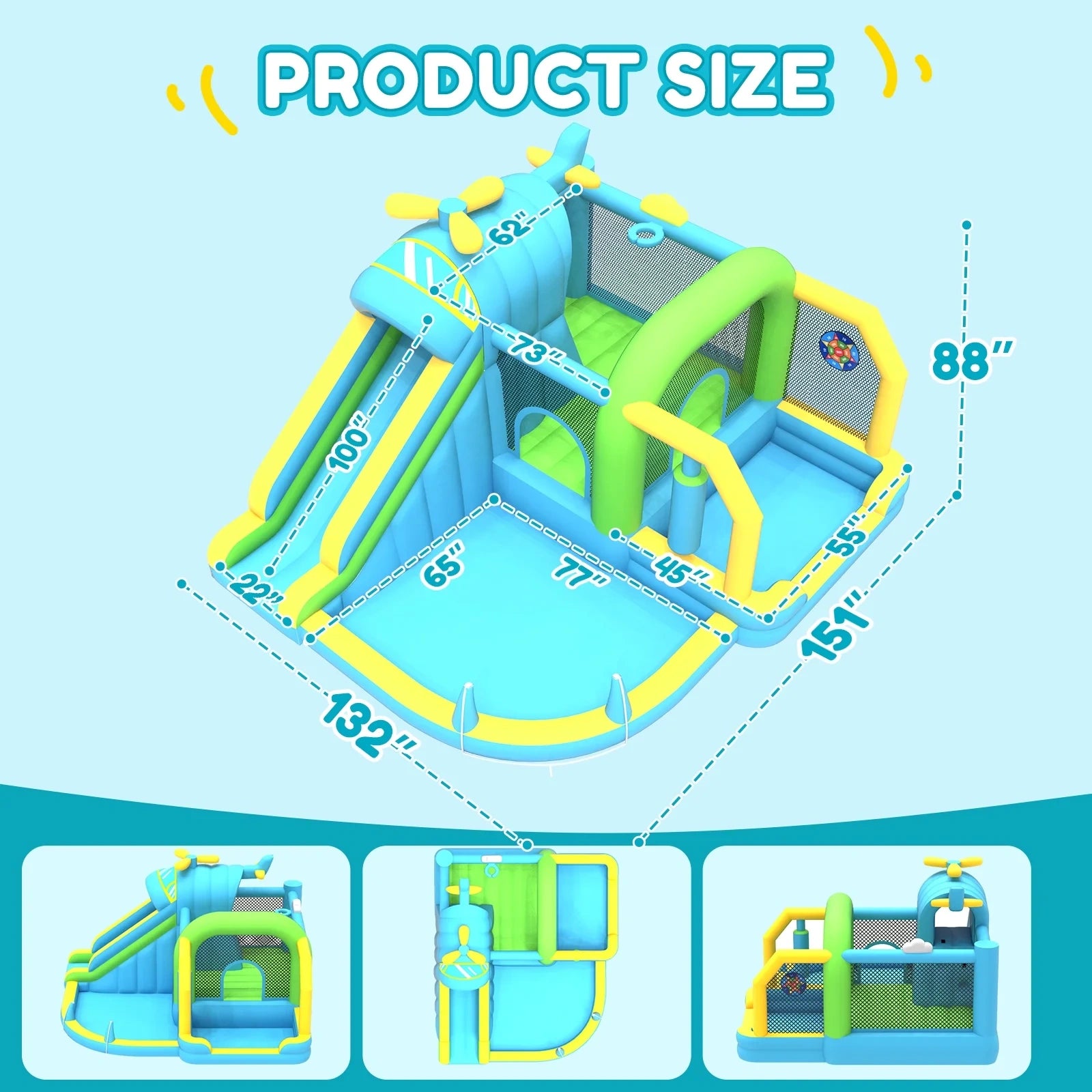 12-in-1 Large Inflatable Water Slide Bounce House