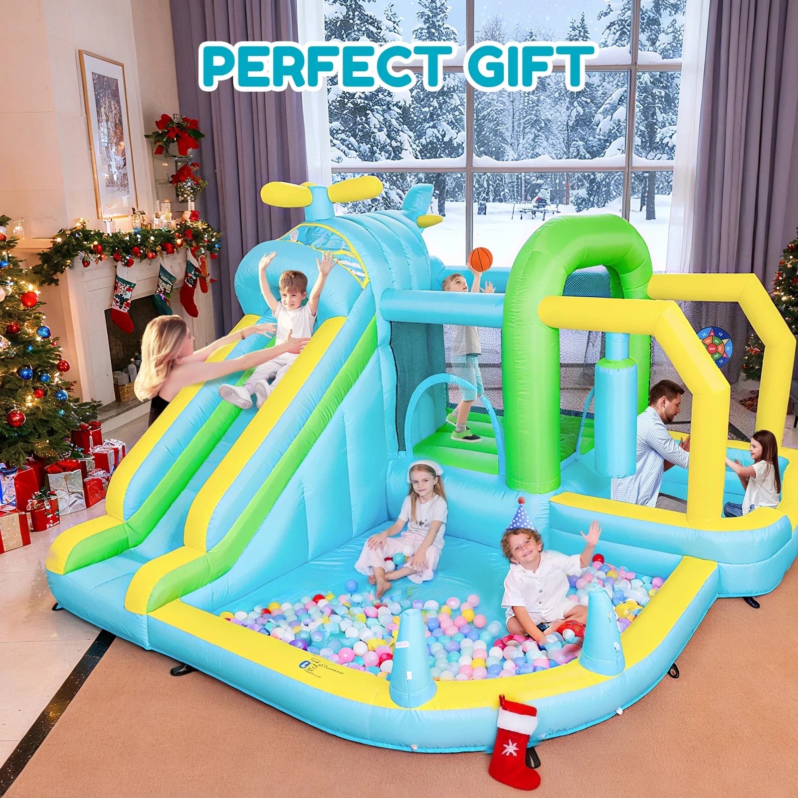 12-in-1 Large Inflatable Water Slide Bounce House
