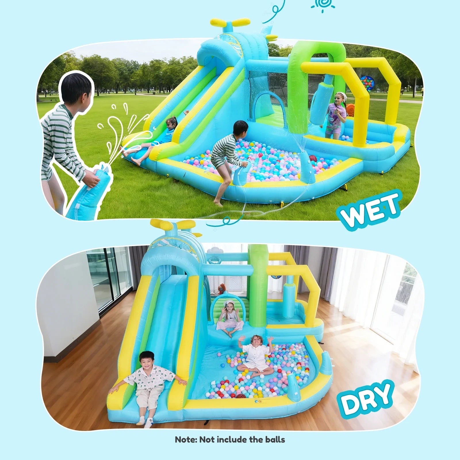 12-in-1 Large Inflatable Water Slide Bounce House