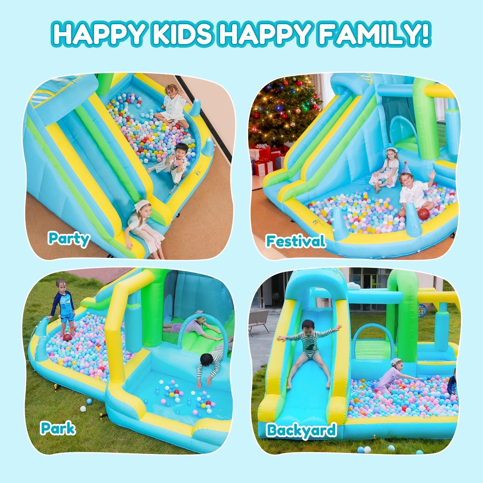 12-in-1 Large Inflatable Water Slide Bounce House