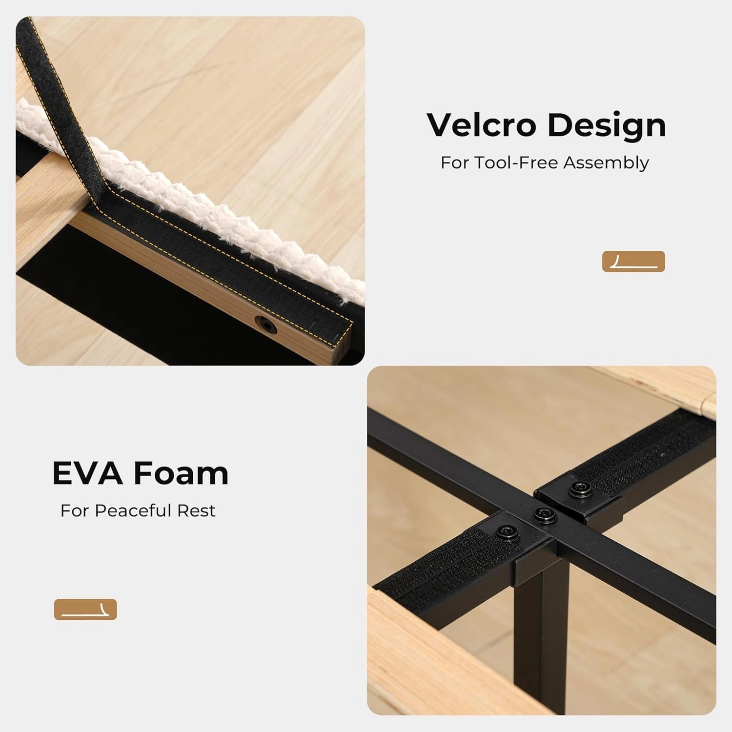 Bed Frame with 51" Tall Headboard and Storage Shelf