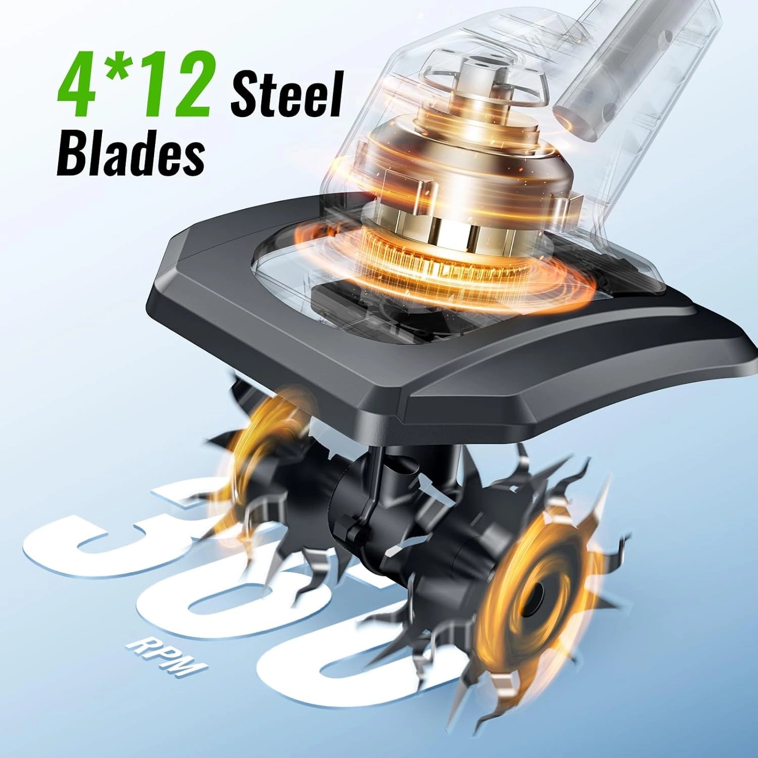 20V 360RPM Electric Garden Tiller (2 x Batteries)