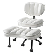 Cross-Legged Office Chair with Cloud Seat-Black/White