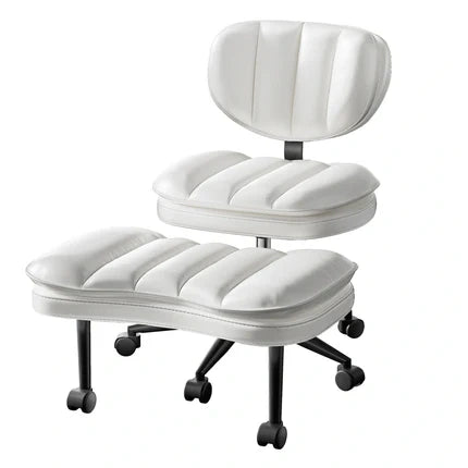 Cross-Legged Office Chair with Cloud Seat-Black/White
