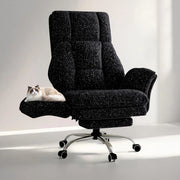 LBGYZ01 Big and Tall Office Chair, Glitter Fabric Cross Legged Desk Chair, Galaxy Black