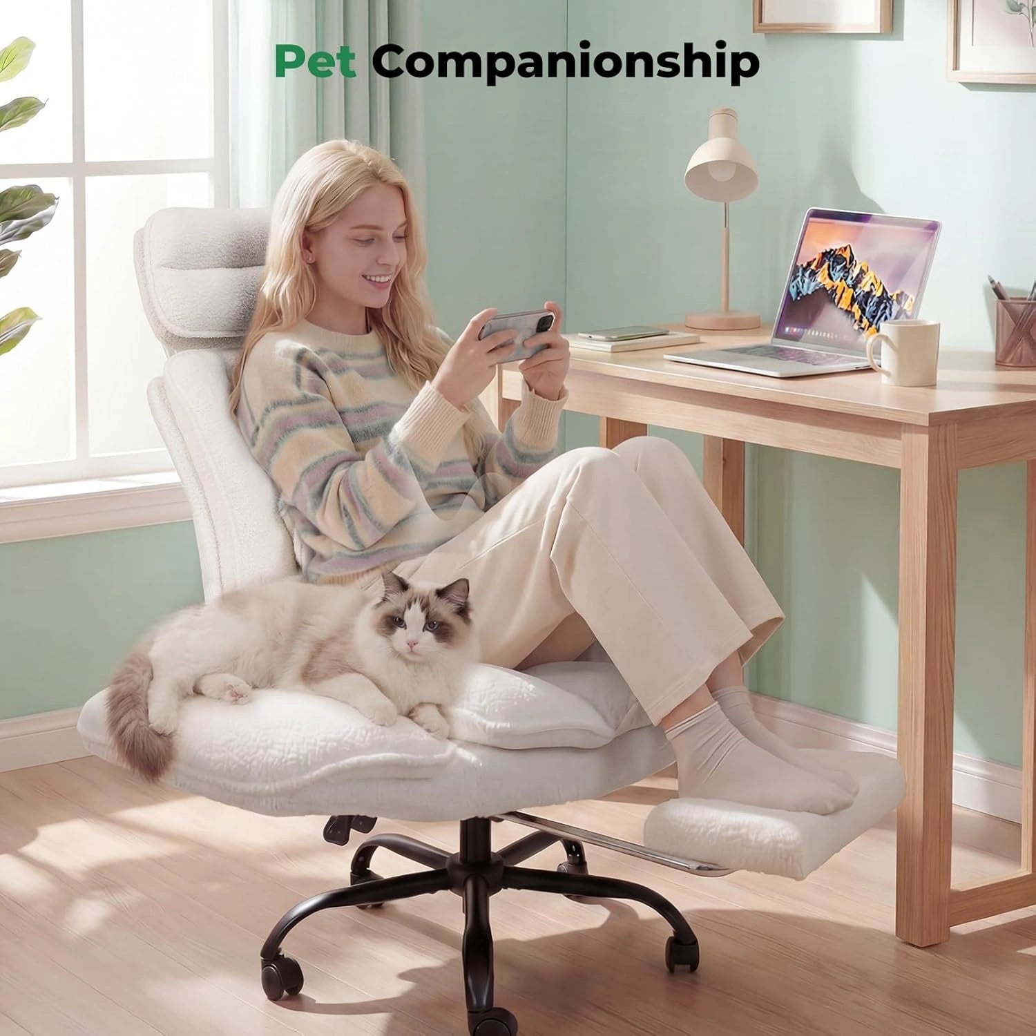 Big and Tall Office Chair with Armrests & Footrest