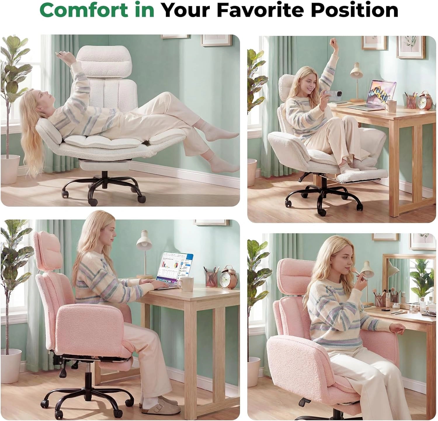 Big and Tall Office Chair with Armrests & Footrest