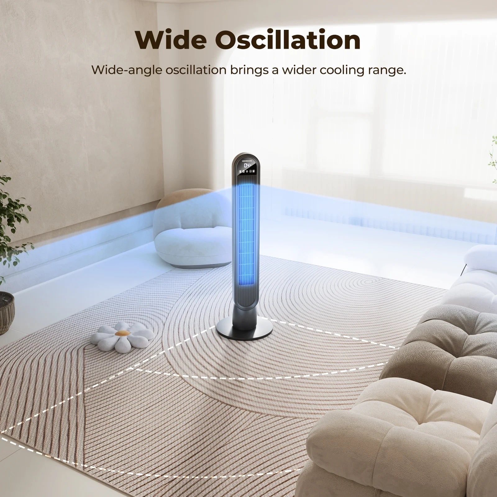 36 Inch Quiet Tower Fan with Remote LED Touchscreen