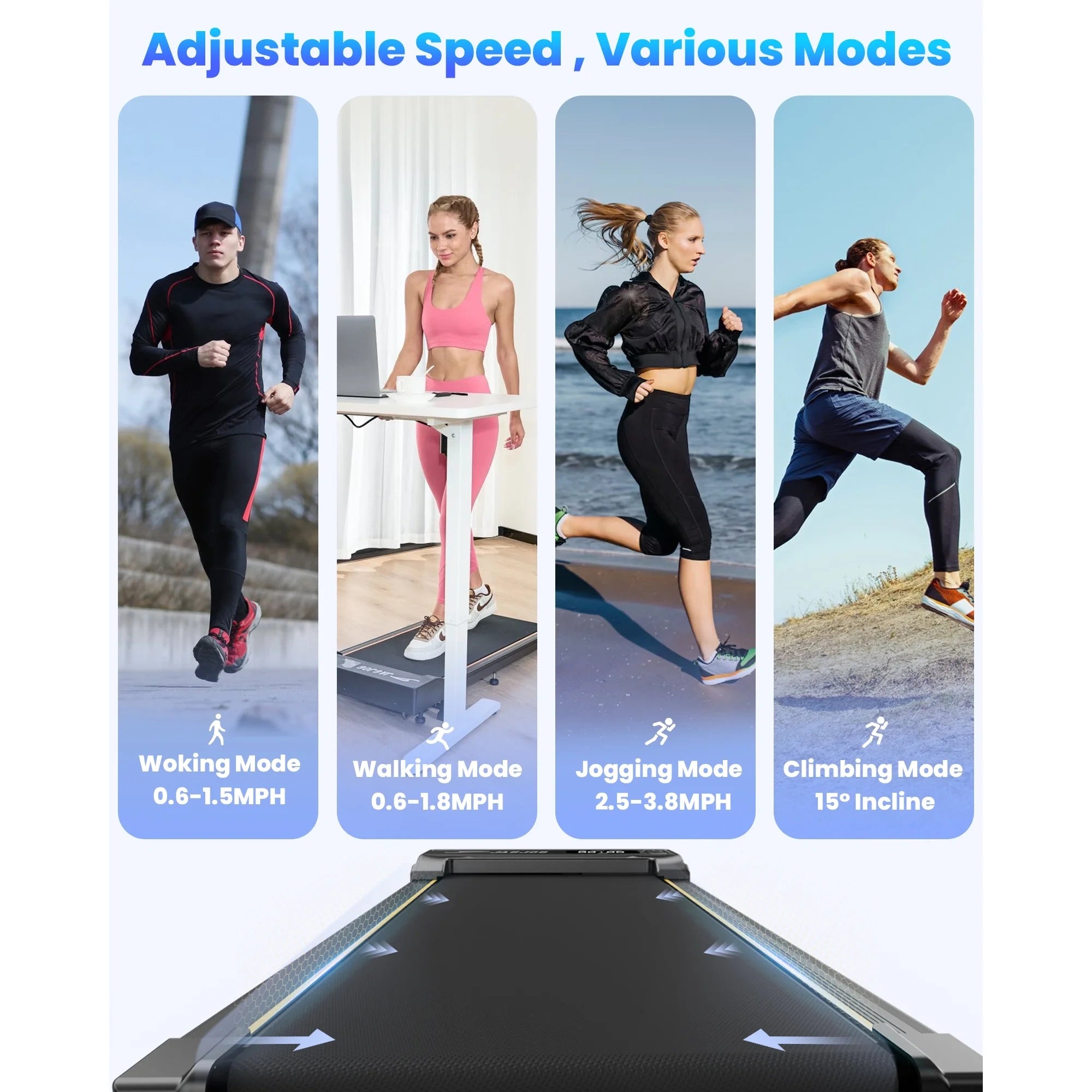 JT31 15° Incline Treadmill Walking Pad