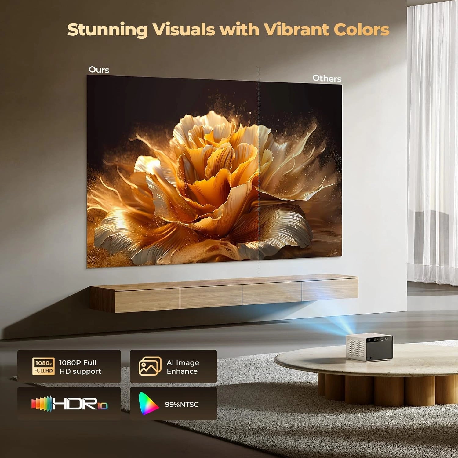 Portable Mini Projector with Built-in Apps