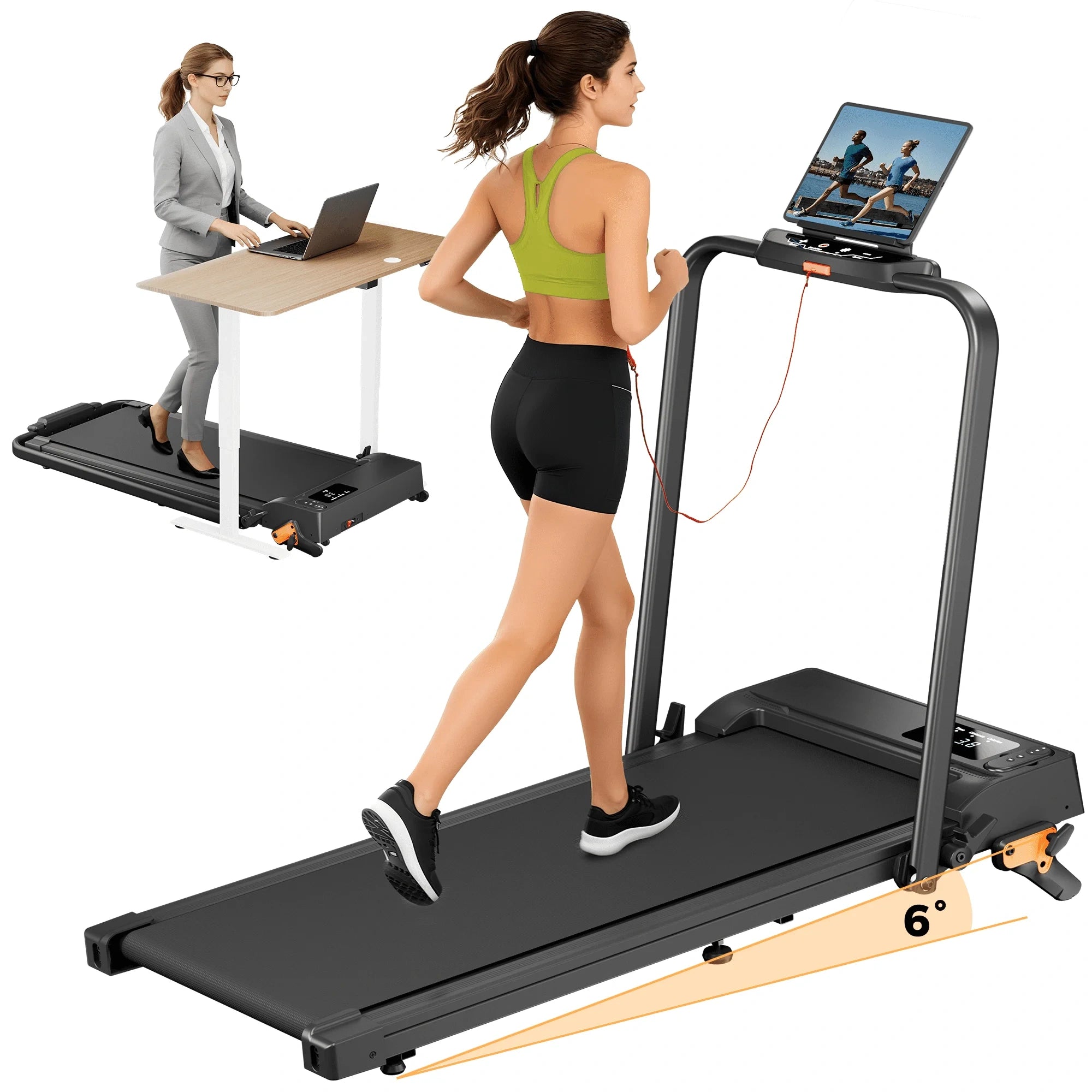 FT52 Walking Pad Treadmill with Handle Bar
