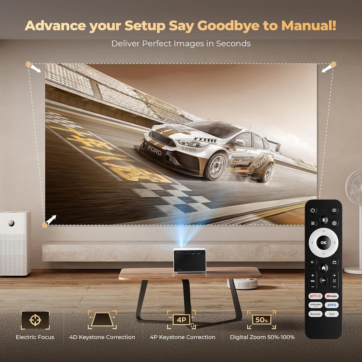 Portable Mini Projector with Built-in Apps