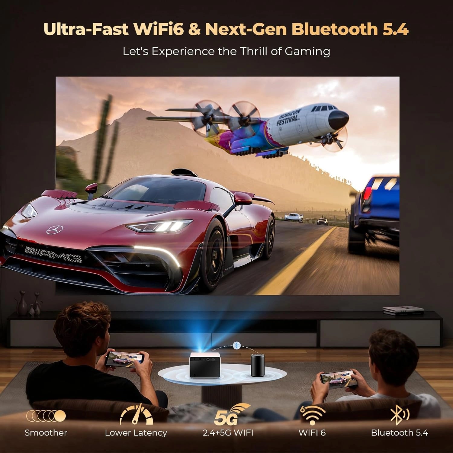 Portable Mini Projector with Built-in Apps