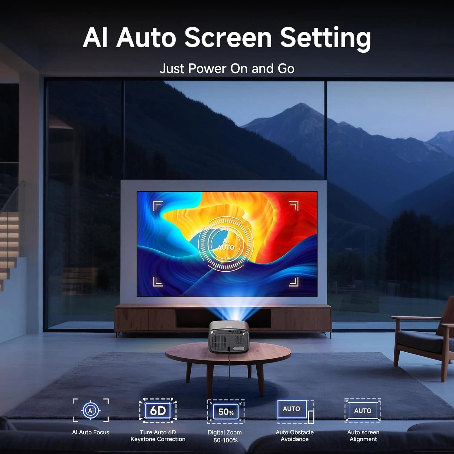 Smart 4K Projector with Built-in Apps