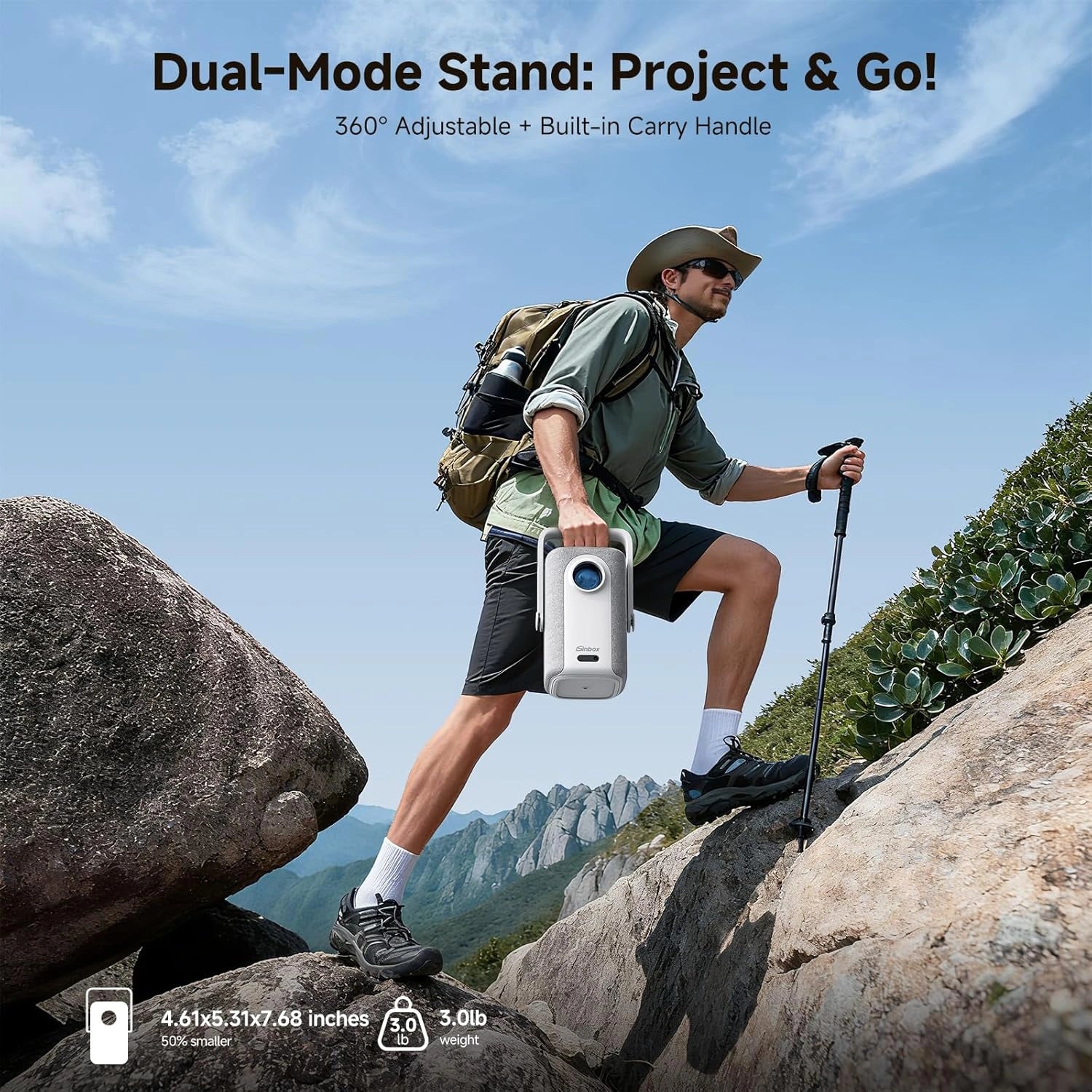 4K Short Throw Outdoor Projector with Built-In Apps