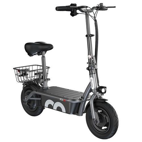 F2 Electric Scooter with Seat & Rear Basket 500W Motor 36V 7.8Ah Battery