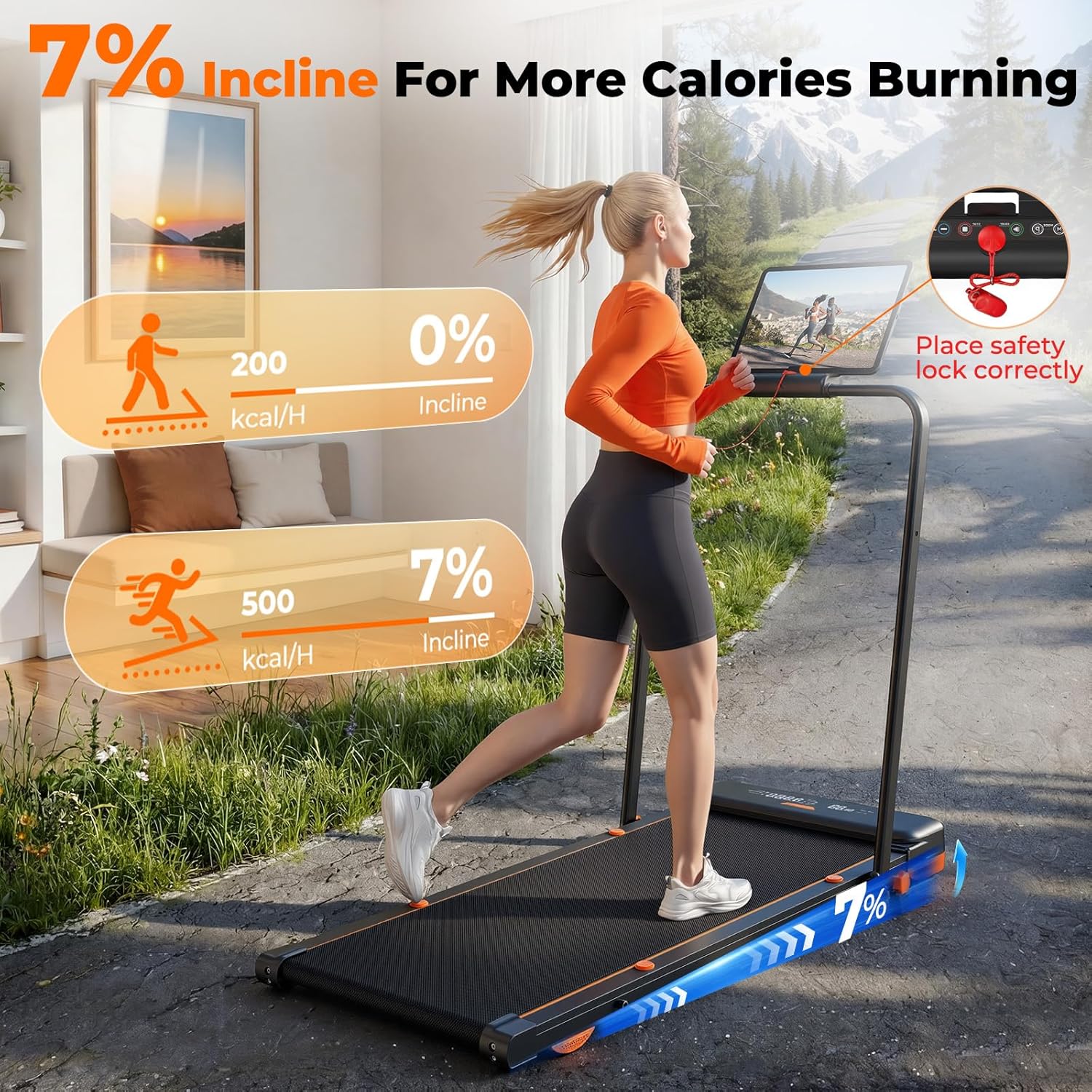 JT56 Walking Pad with Incline and Vibration, Under Desk Treadmill