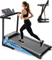 JT61 Treadmills for Home with 15% Auto Incline, Smart App Folding Treadmill