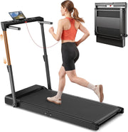 JT57 Folding Treadmill for Home, 300LB Capacity Smart Vertical Storage Machine