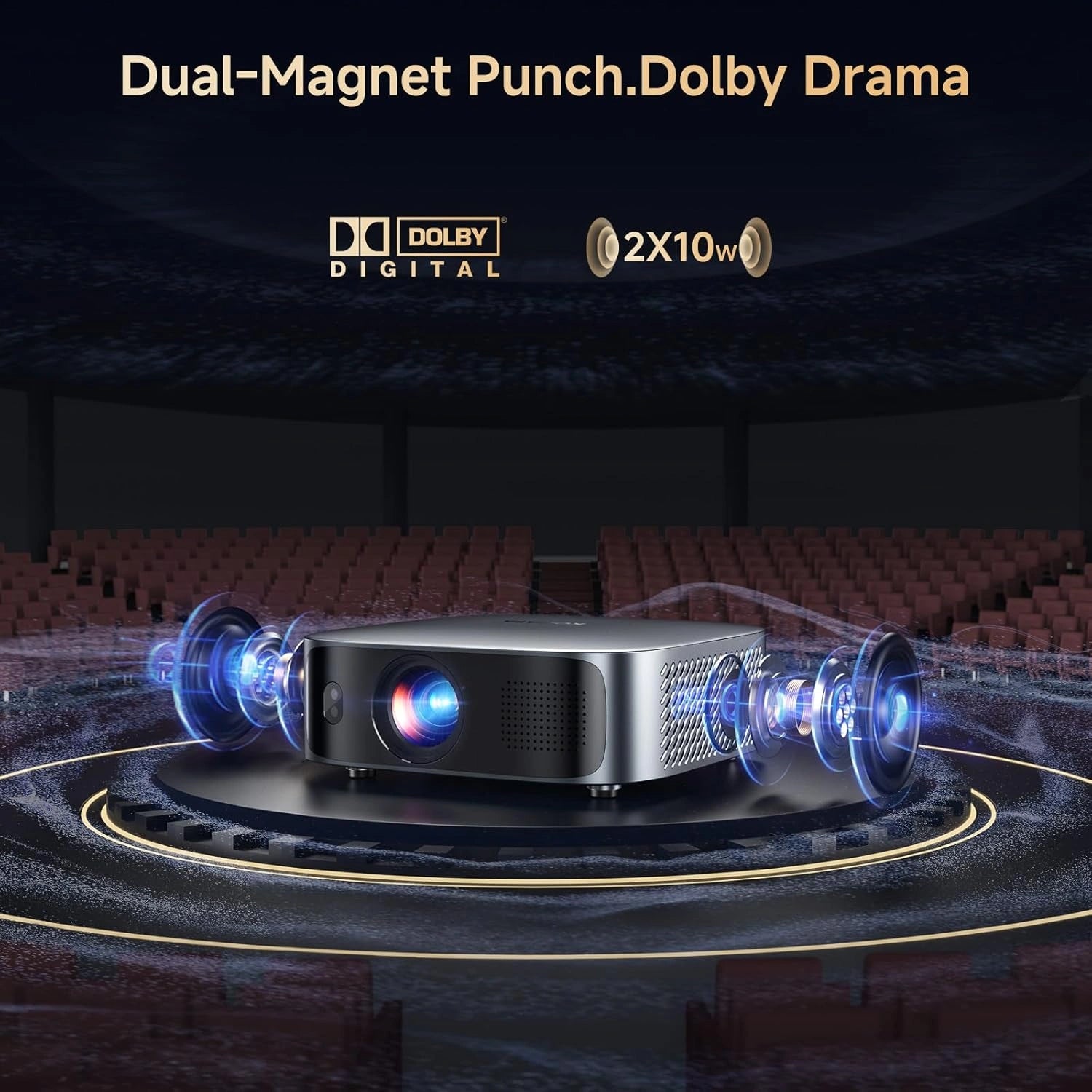 4K Short Throw Projector with 1200 ANSI Lumens and Built-in Apps