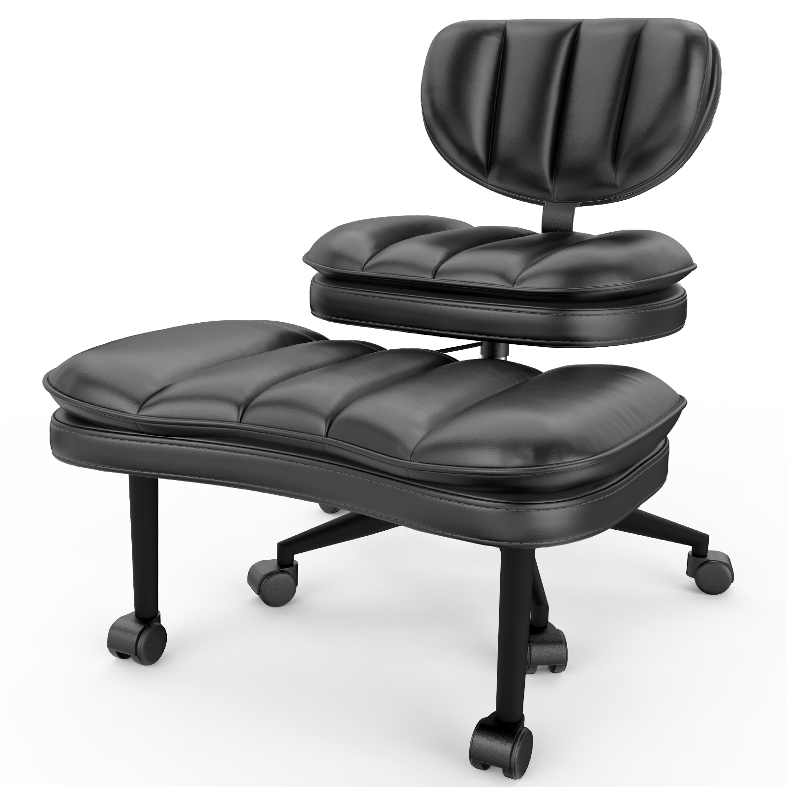 Extra-Wide & Tall Cross-Legged Office Chair with Cloud Seat