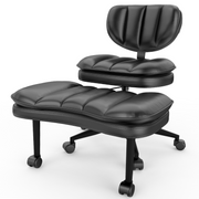 Extra-Wide & Tall Cross-Legged Office Chair with Cloud Seat