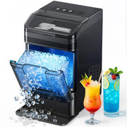 Buyglobal IC01 Portable Pebble Ice Machine with Self-Cleaning, Nugget Ice Maker Countertop, 38Lbs Daily Output, 8 Mins Fast Ready