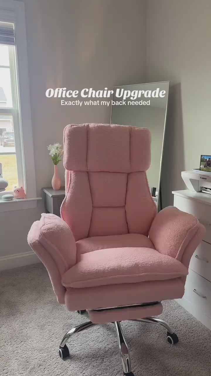Load video: LBGYZ01 Office Chair Wide Seat Cross Legged Ergonomic Desk Chair