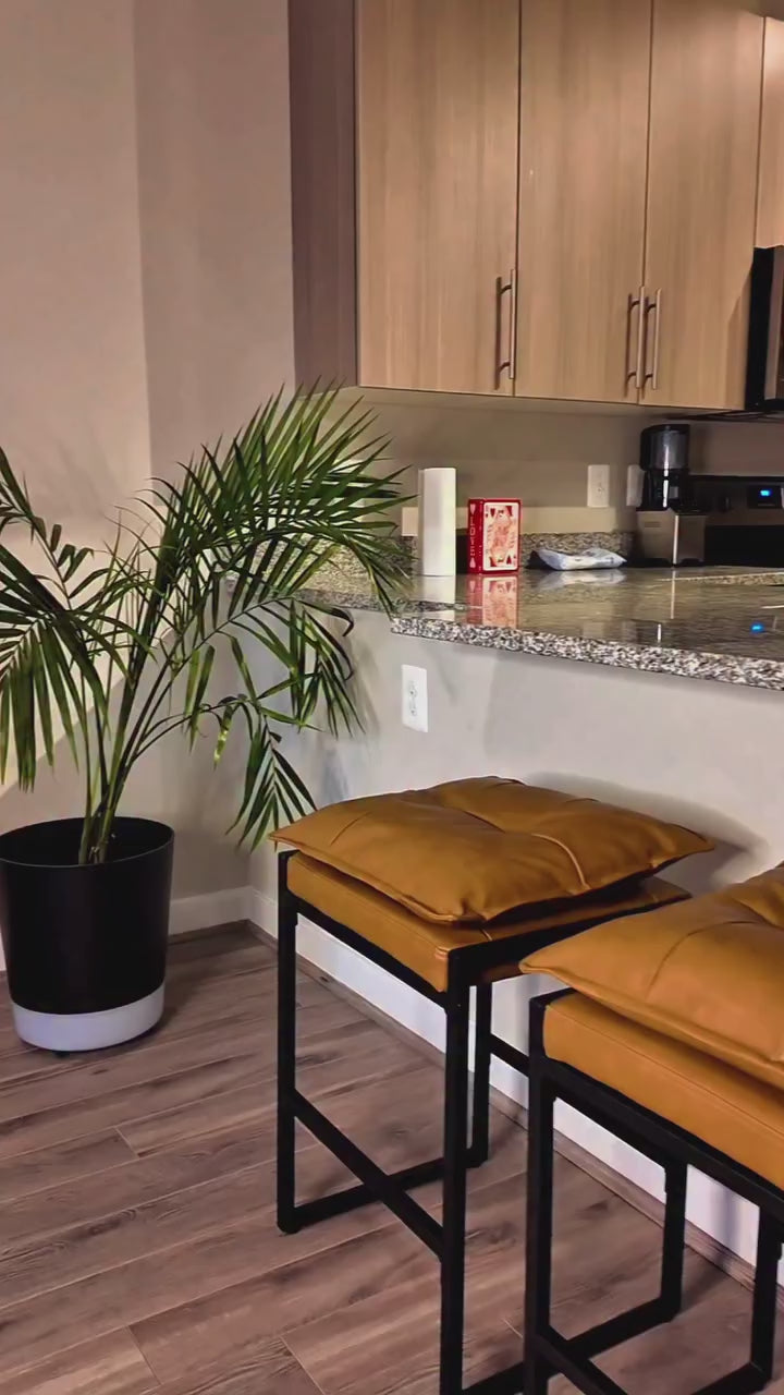 Load video: Modern Counter-Height Bar Stools with Double-Layer Cloud Cushions