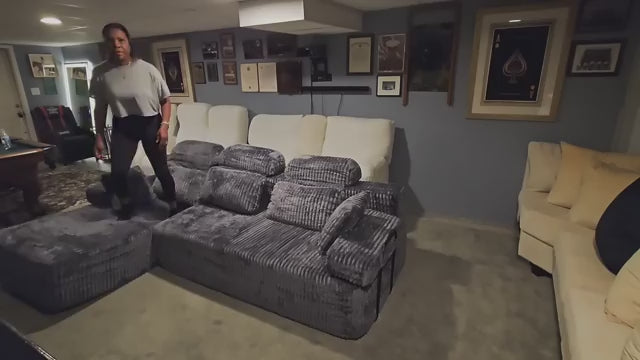 Load video: 106 Inch Sectional Couch with High Backrest（L-Shape）