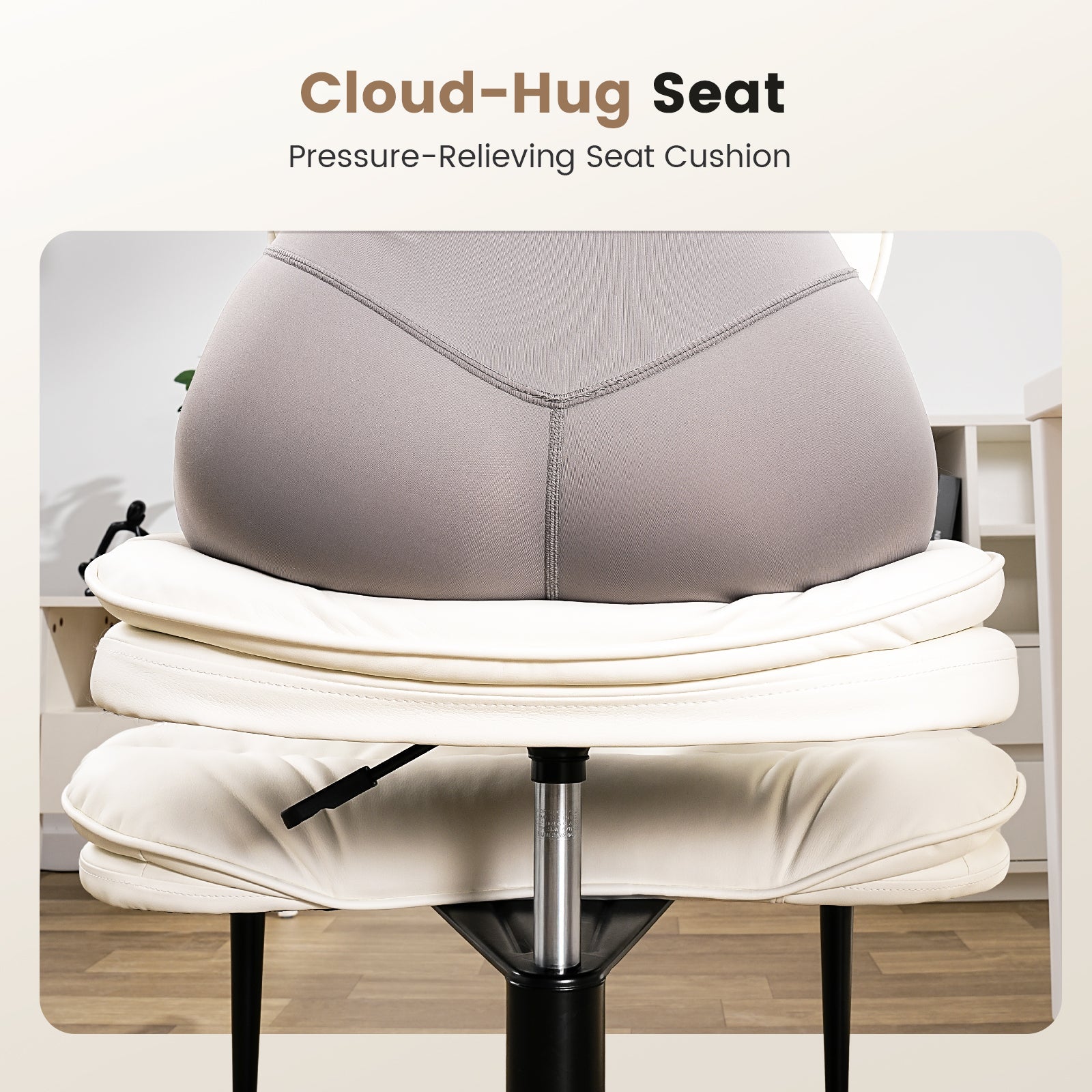 Cross-Legged Swivel Chair with Back Support