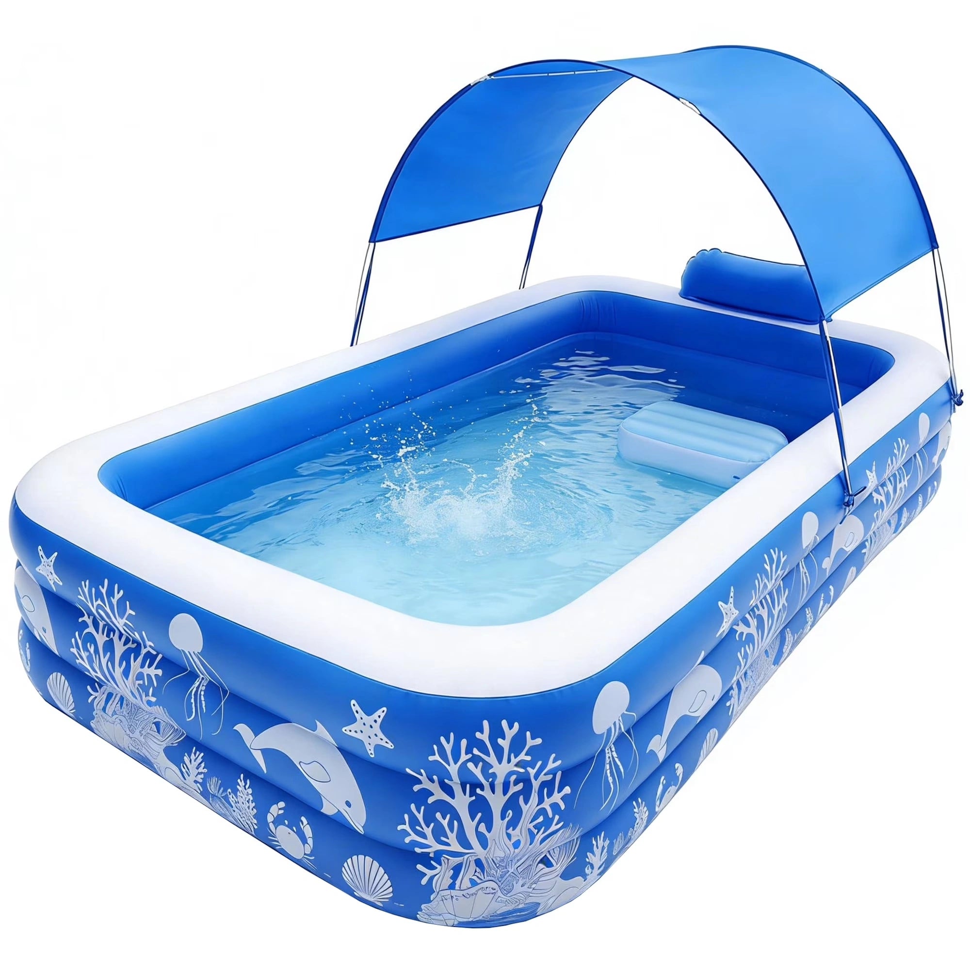 HF03 10ft Inflatable Pool kids, 0.4mm PVC Above Ground Pool