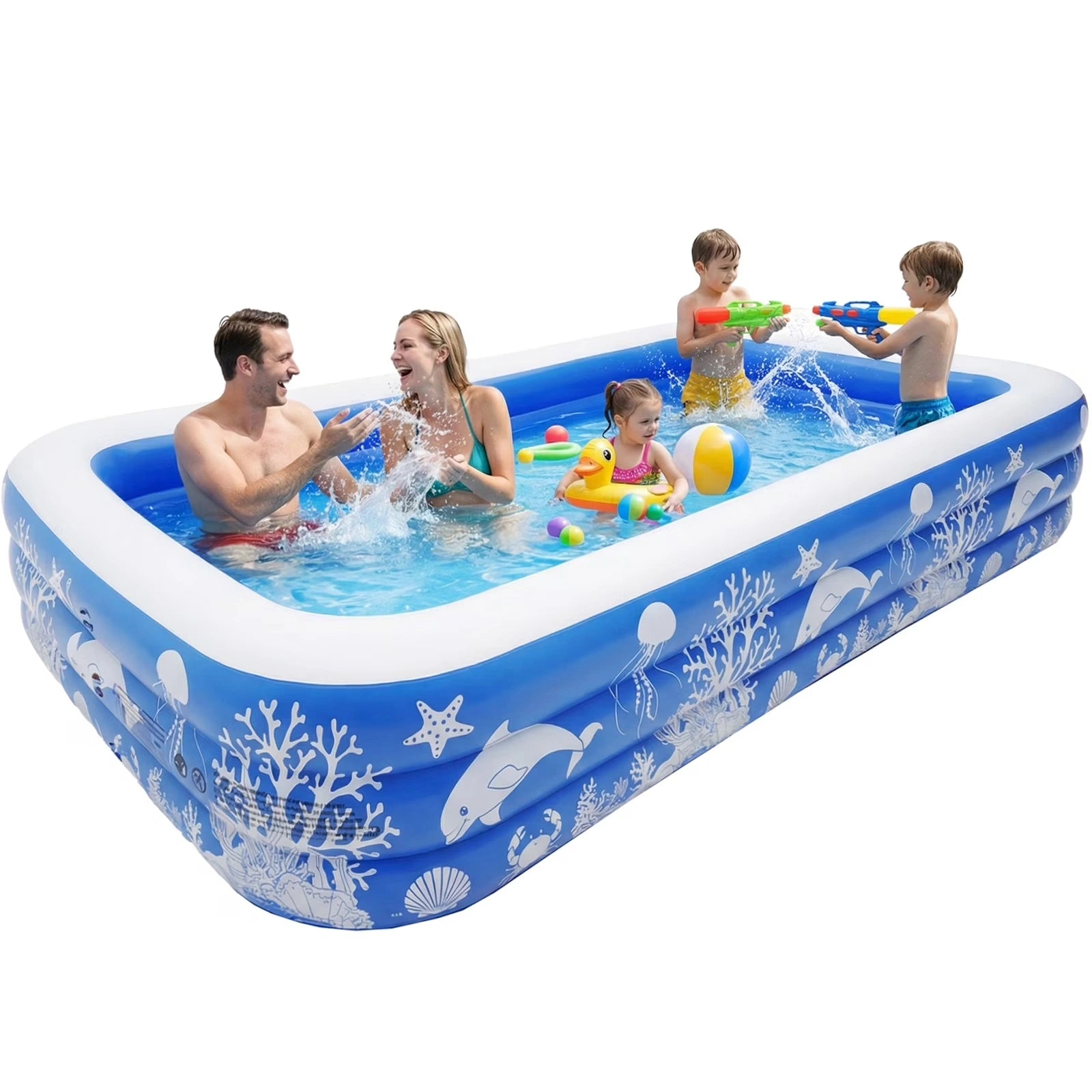 HF003 10ft Inflatable Pool kids, 0.4mm PVC Above Ground Pool