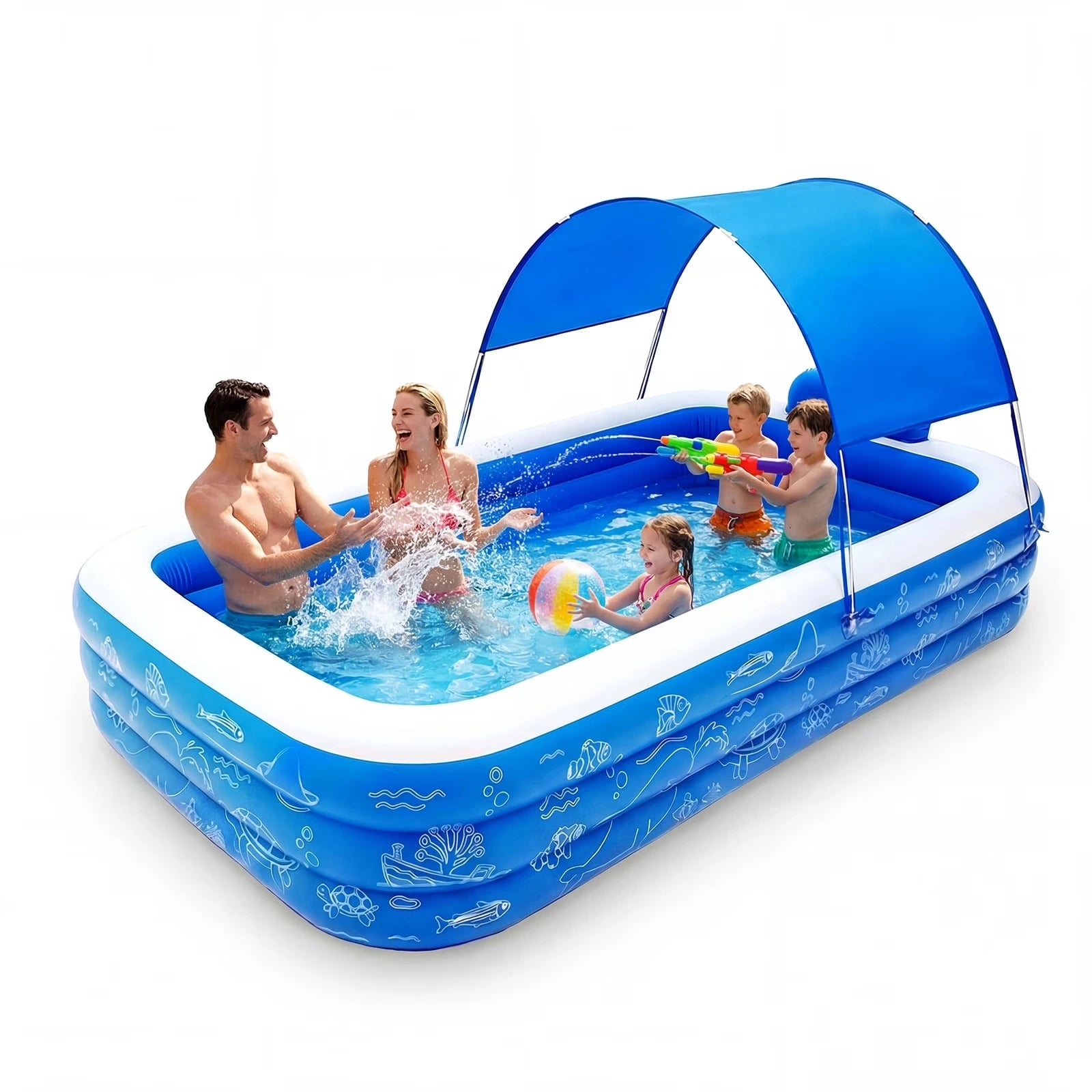 HF006 10ft Inflatable Pool kids, 0.4mm PVC Above Ground Pool