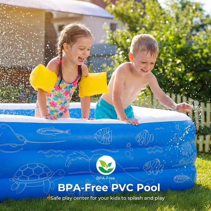 HF006 10ft Inflatable Pool kids, 0.4mm PVC Above Ground Pool