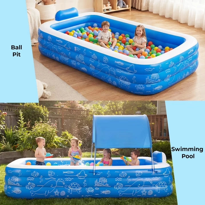 HF006 10ft Inflatable Pool kids, 0.4mm PVC Above Ground Pool