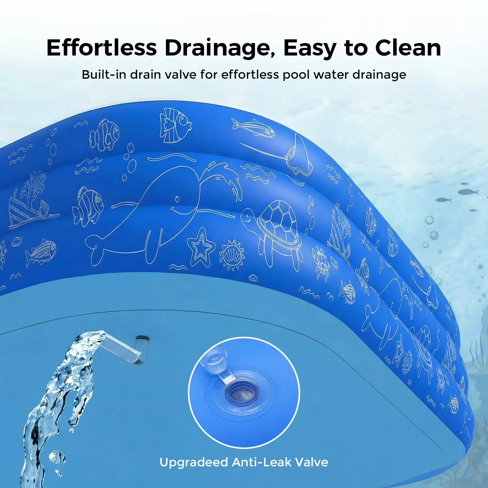HF006 10ft Inflatable Pool kids, 0.4mm PVC Above Ground Pool