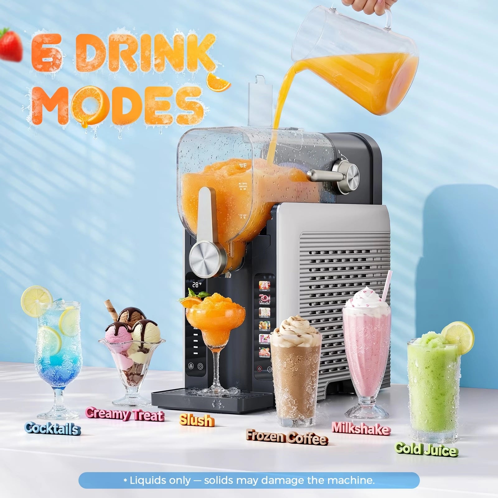Buyglobal FDM1 1.6L Slushie Machine & Soft Serve Ice Cream Maker, Rapid Freezing Frozen Drink & Margarita Machine