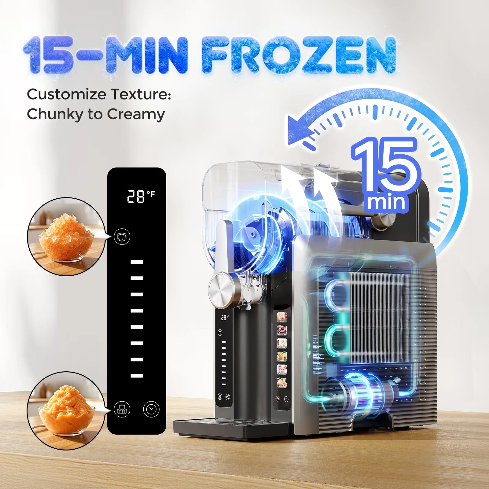 Buyglobal FDM1 1.6L Slushie Machine & Soft Serve Ice Cream Maker, Rapid Freezing Frozen Drink & Margarita Machine