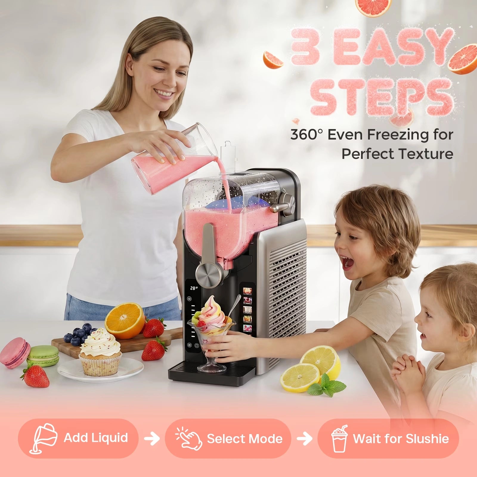 Buyglobal FDM1 1.6L Slushie Machine & Soft Serve Ice Cream Maker, Rapid Freezing Frozen Drink & Margarita Machine