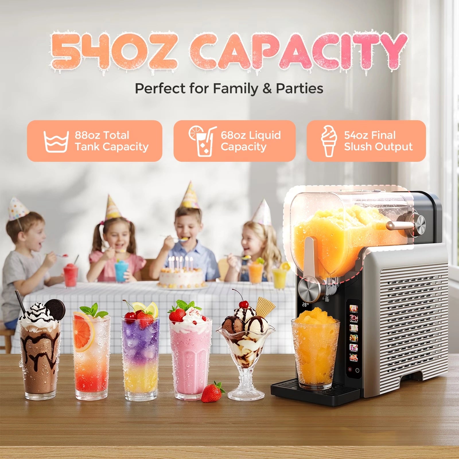 Buyglobal FDM1 1.6L Slushie Machine & Soft Serve Ice Cream Maker, Rapid Freezing Frozen Drink & Margarita Machine