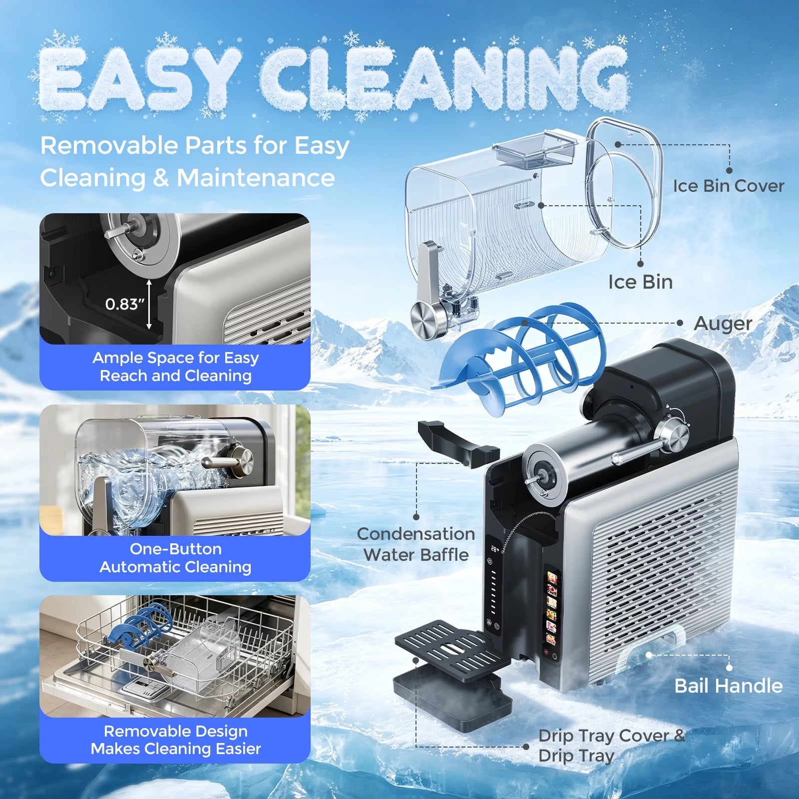 Buyglobal FDM1 1.6L Slushie Machine & Soft Serve Ice Cream Maker, Rapid Freezing Frozen Drink & Margarita Machine