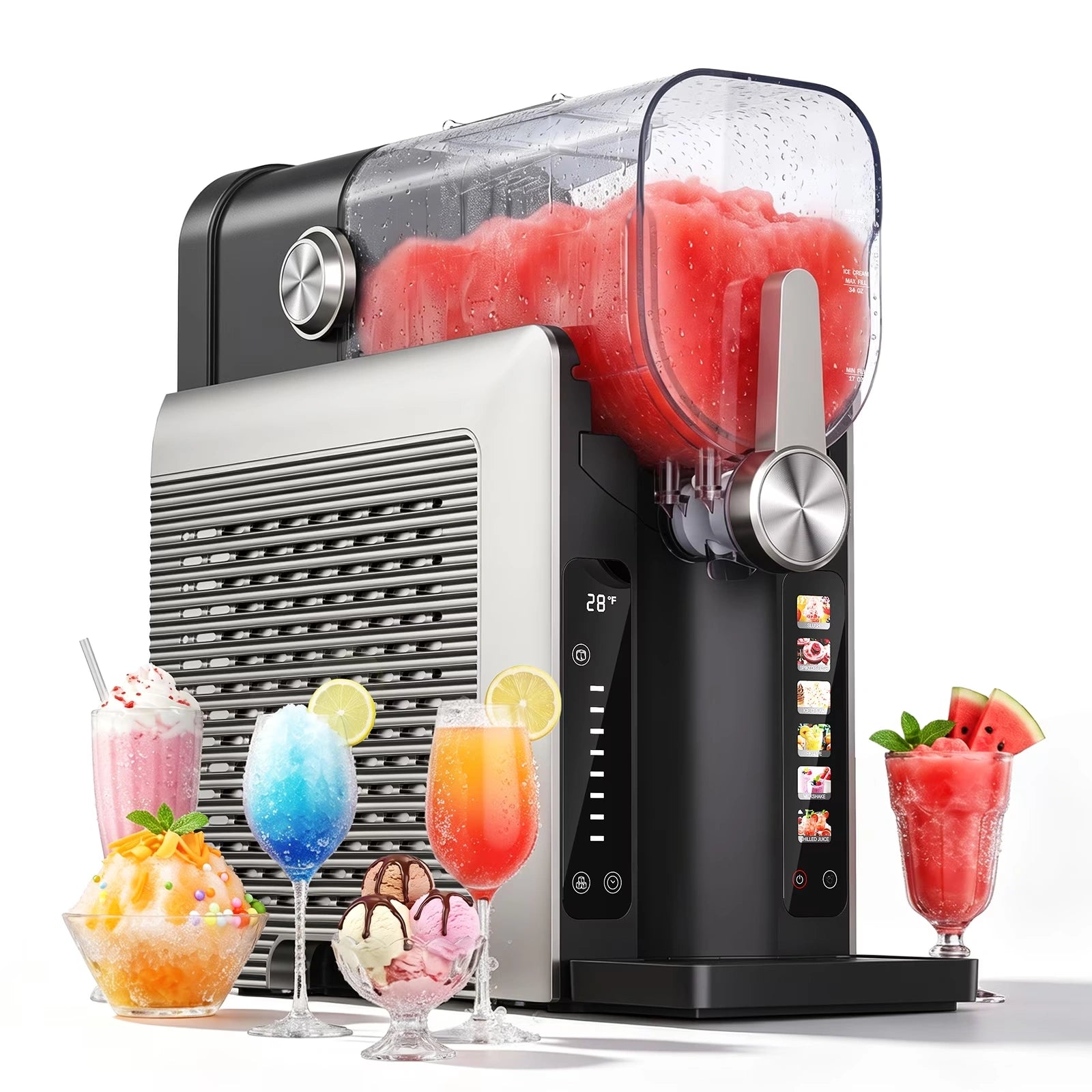 Buyglobal FDM1 1.6L Slushie Machine & Soft Serve Ice Cream Maker, Rapid Freezing Frozen Drink & Margarita Machine